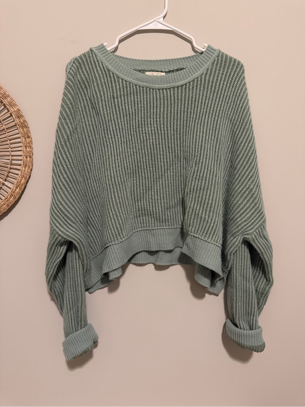 Thread & Supply Cropped Ribbed Sweater in Sage